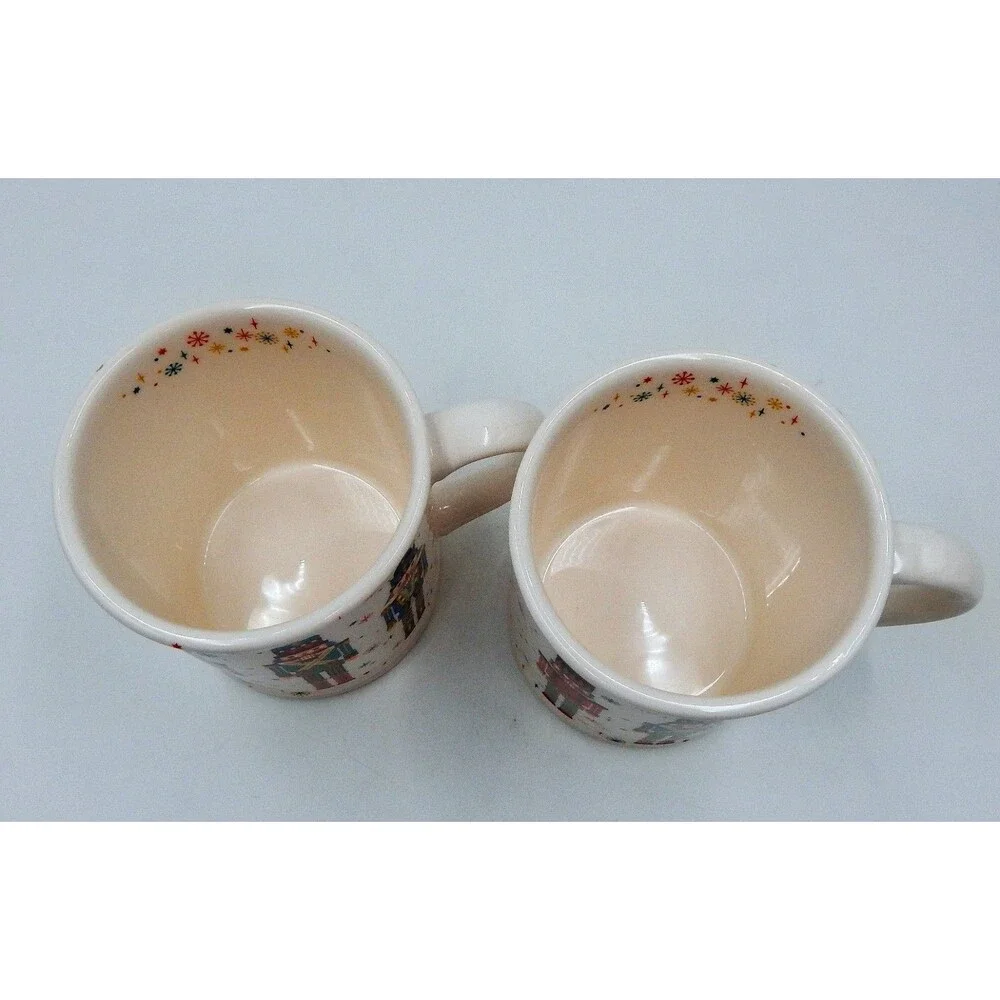 SUR LA TABLE Nutcracker Snowflake Coffee Mug Christmas Hot Chocolate 17.8 oz S/2